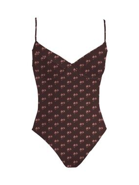 MAI Everyday Bodysuit Port Fleur Brown Pink Floral Sweetheart S